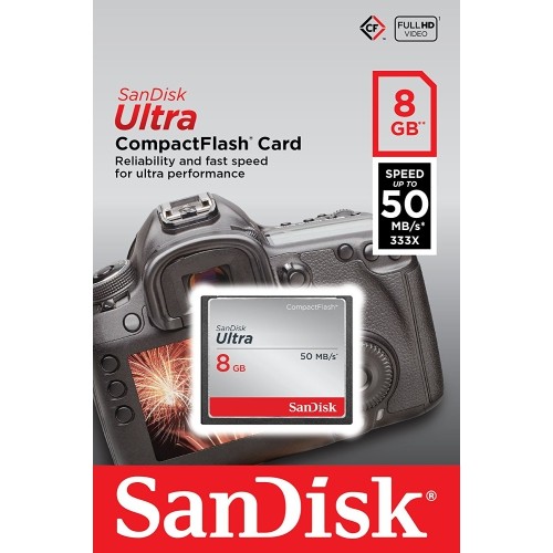 بطاقة ذاكرة SanDisk Ultra CF ‎8‎ جيجابايت ‎50MB/s‎ ‎333x‎