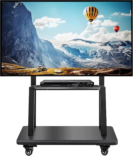 Mobile TV Cart Rooling TV Stand with Wheels (Black) for 32" to 100" - ET-2580-MTP