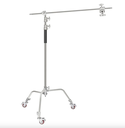 NEEWER Pro 100% Metal C-Stand Light Stand with Wheels, Max. Height 10.8ft/330cm Adjustable Reflector Stand with 4ft/120cm Boom Arm & 3 Pulleys for Photo Studio Video Reflector, Monolight, etc 10098082
