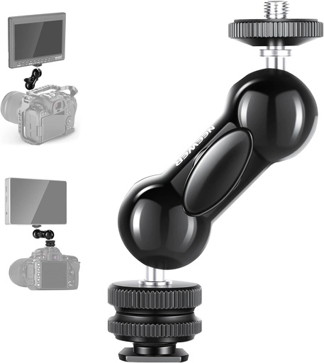 Neewer Cool Ballhead Multi-Function Double Ball Head with Cold Shoe Mount and 1/4"