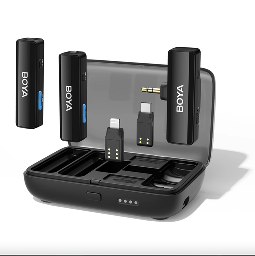 ميكروفون لافالير لاسلكي BOYALINK للهواتف الذكية والكاميرات.